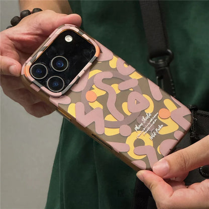 Trendy Graffiti Pattern for Magsafe Wireless Charge iPhone Case