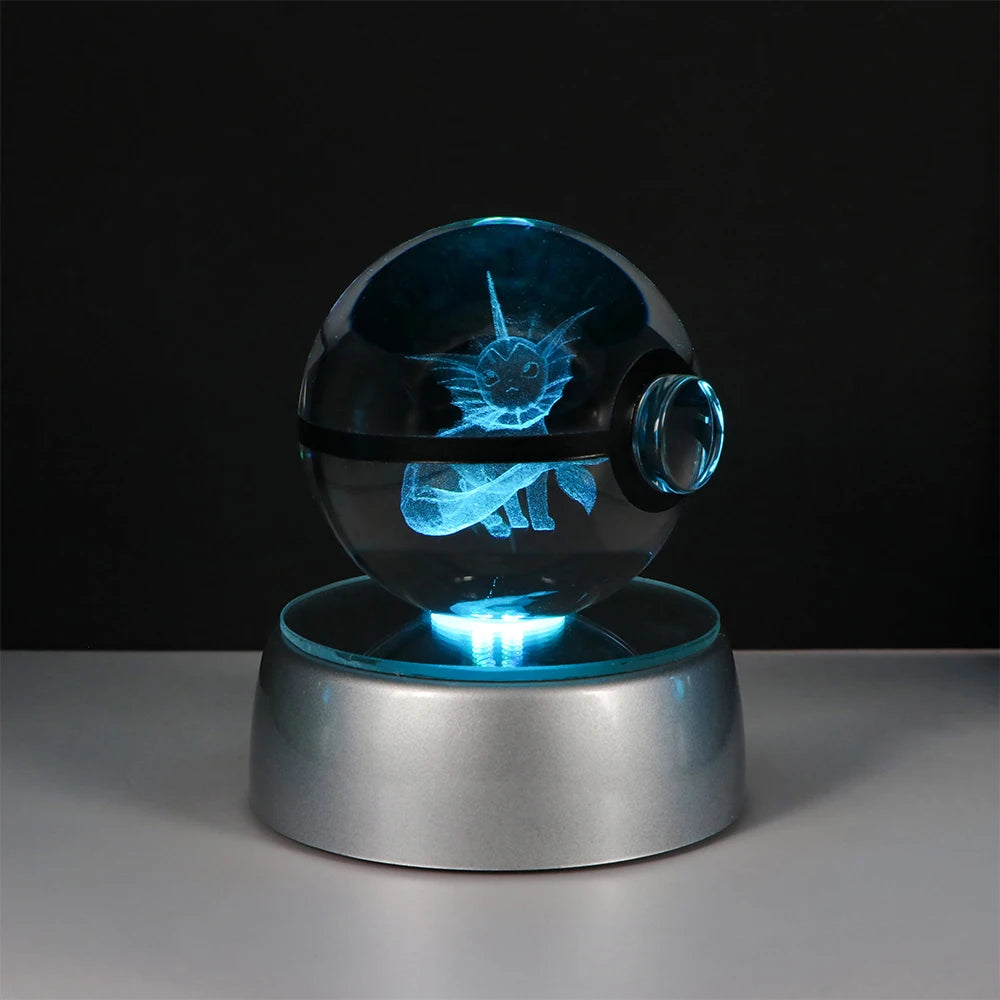 Pokémon Pikachu and Charizard 3D Crystal Poké Ball with LED Base