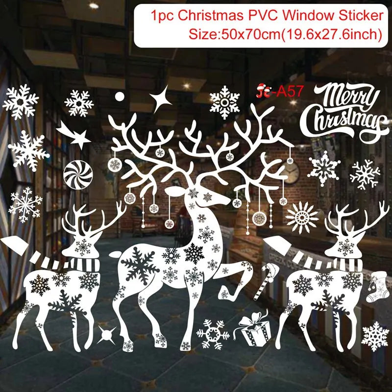 Christmas PVC Window Stickers – Festive Wall Decals for Home Decor