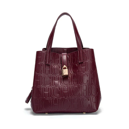 Large Capacity Women's Tote Bag with Monogram Embossed Design