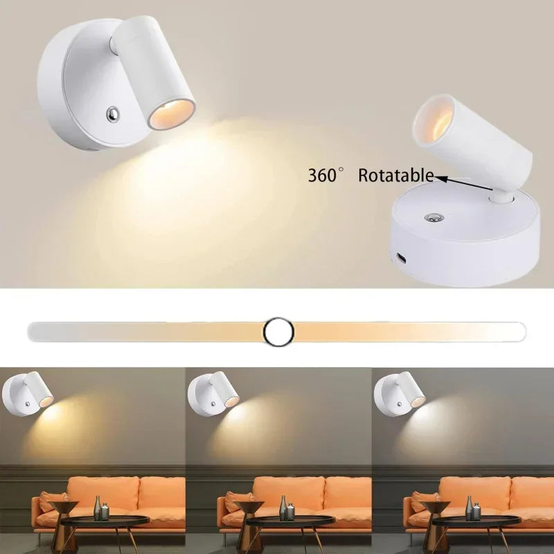 LED Cordless Wall Light – Magnetic, USB Rechargeable & Dimmable