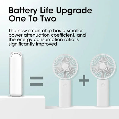 Mini Portable Handheld Fan – USB Rechargeable, Foldable & Quiet