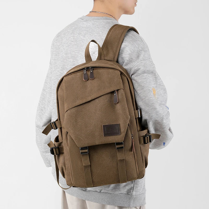 Large Capacity Canvas Travel Backpack for Men
