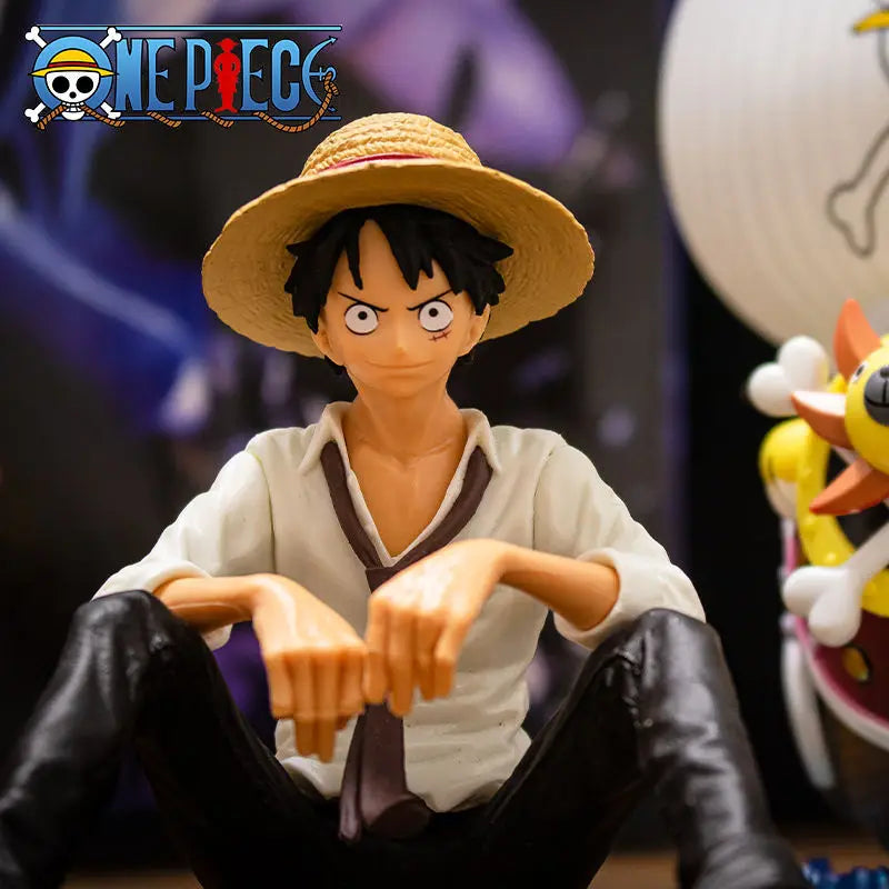 12CM One Piece Sitting Luffy PVC Action Figure