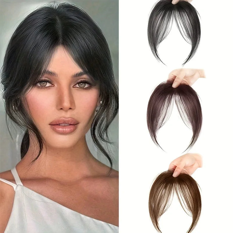 Clip-In Bangs Hair Extension – Natural Seamless Middle Part Fringe