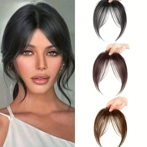 Clip-In Bangs Hair Extension – Natural Seamless Middle Part Fringe