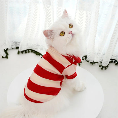 Striped Dog Polo Shirt for Small Dogs & Cats