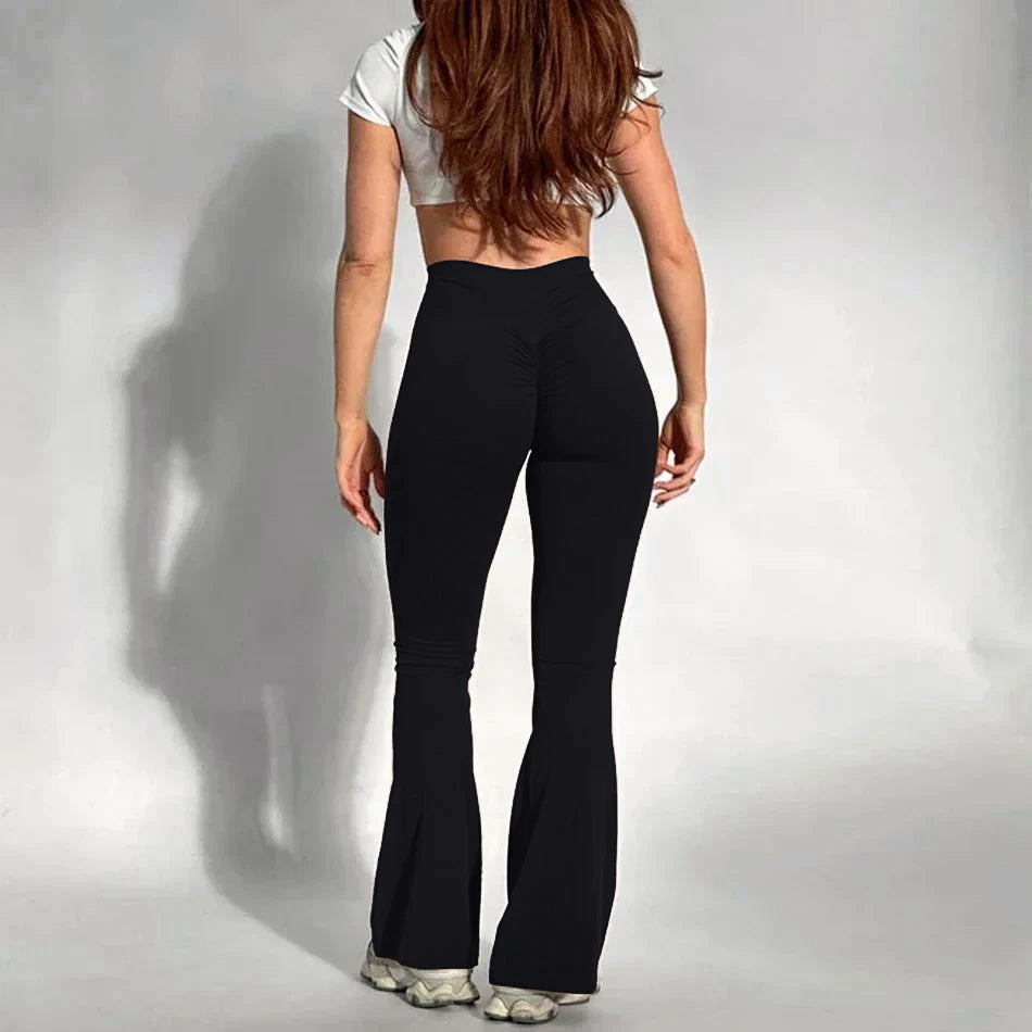Butt Lifting Scrunch Flare Leggings – Women's High Waist Yoga Pants
