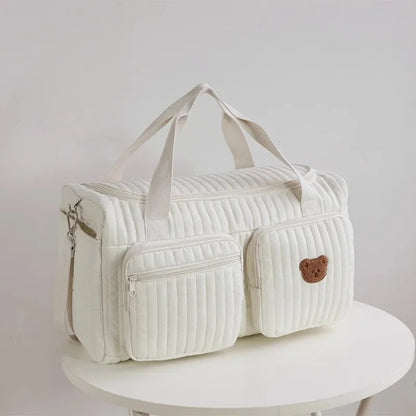 Large Capacity Diaper Bag – Quilted Cotton Mommy Tote