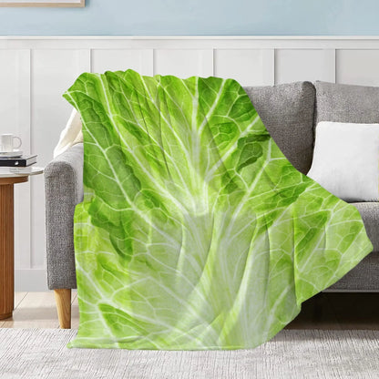 Cabbage Throw Blanket – Funny Novelty Lettuce Plush Blanket, 4 Sizes