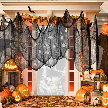Halloween Creepy Gauze Cloth Door Curtain Decoration 72x30in
