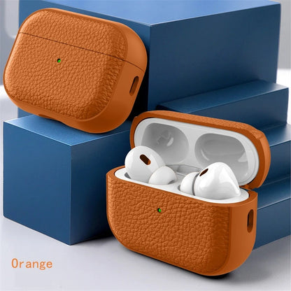 Litchi Leather AirPods Case – Premium Business Texture Cover