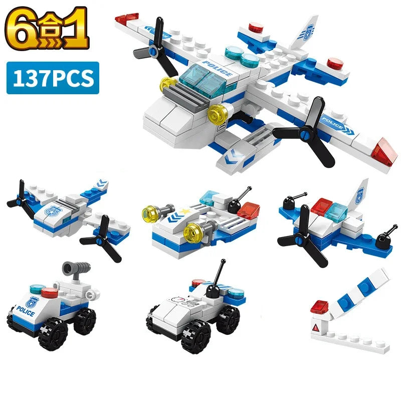 Police City Building Blocks Set – 6-in-1 Model Kit