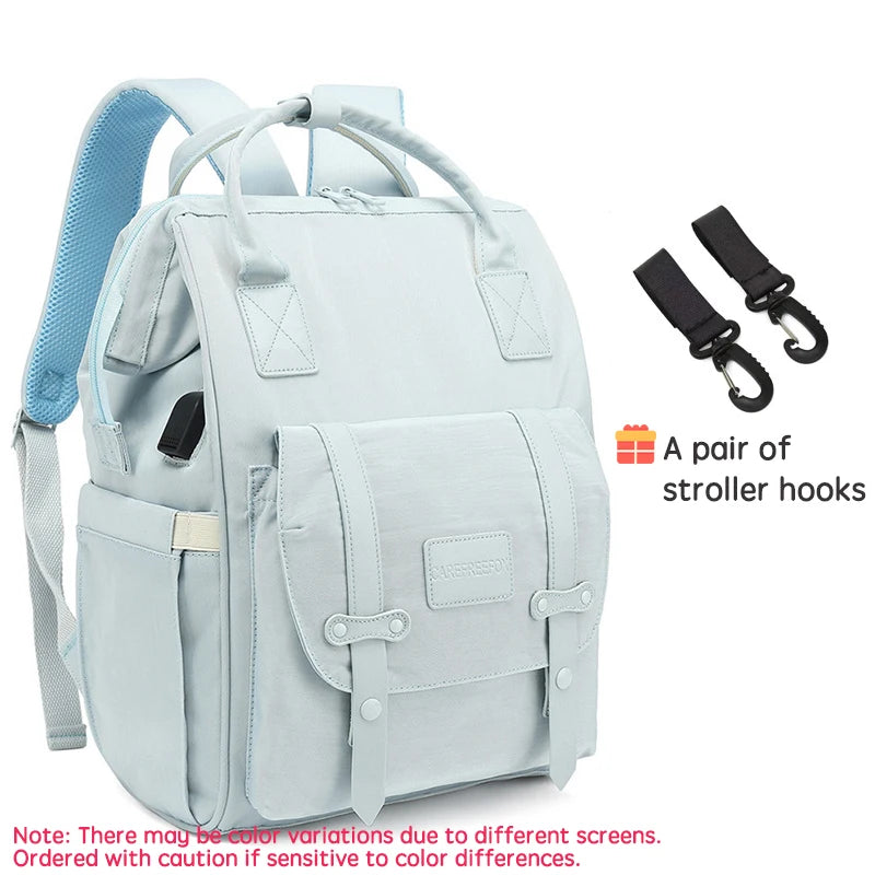 Diaper Bag Backpack with Stroller Hooks – Waterproof Maternity Travel Bag