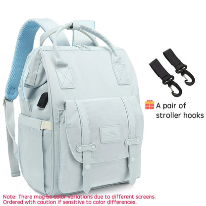 Diaper Bag Backpack with Stroller Hooks – Waterproof Maternity Travel Bag