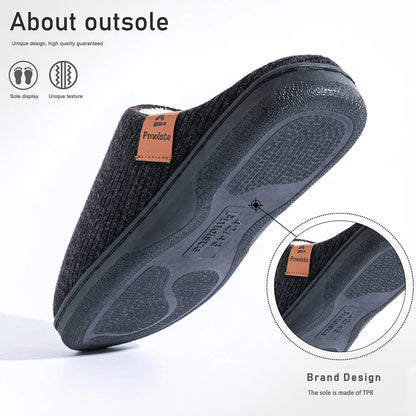 Men's Winter Slippers Memory Foam Anti-Slip Warm House Shoes