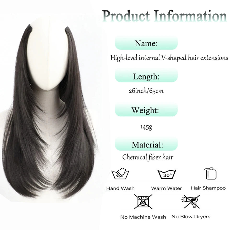 Synthetic Layered Hair Extension – One-Piece Clip-In for Women