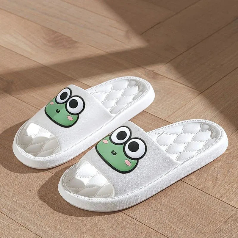 Cute Frog Non-Slip EVA Slippers – Soft Indoor Bathroom Slides