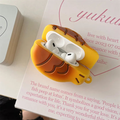 3D Taiyaki AirPods Case – Cute Cartoon Silicone Protective Cover