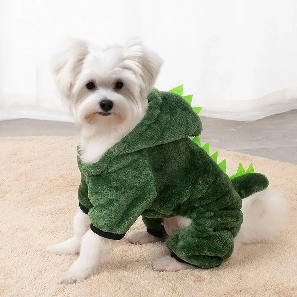 Halloween Dinosaur Fleece Hoodie Costume for Cats and Small Dogs