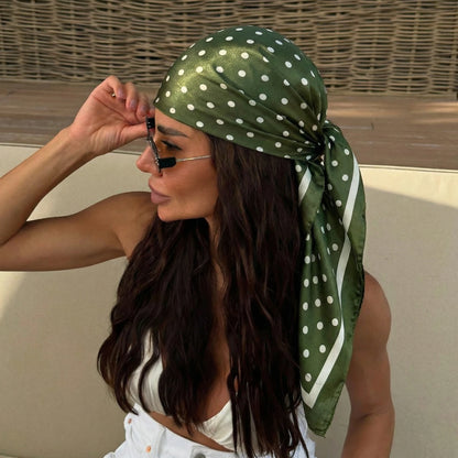 Silk Square Scarf for Women – Printed Headband & Neckerchief