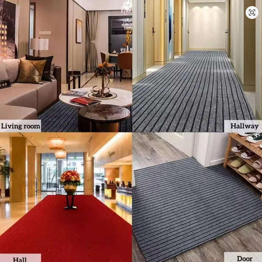 Striped Kitchen Floor Mat – Polyester Non-Slip Door Carpet Runner