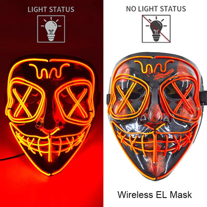 LED Purge Mask – Neon Glow Halloween Cosplay Mask