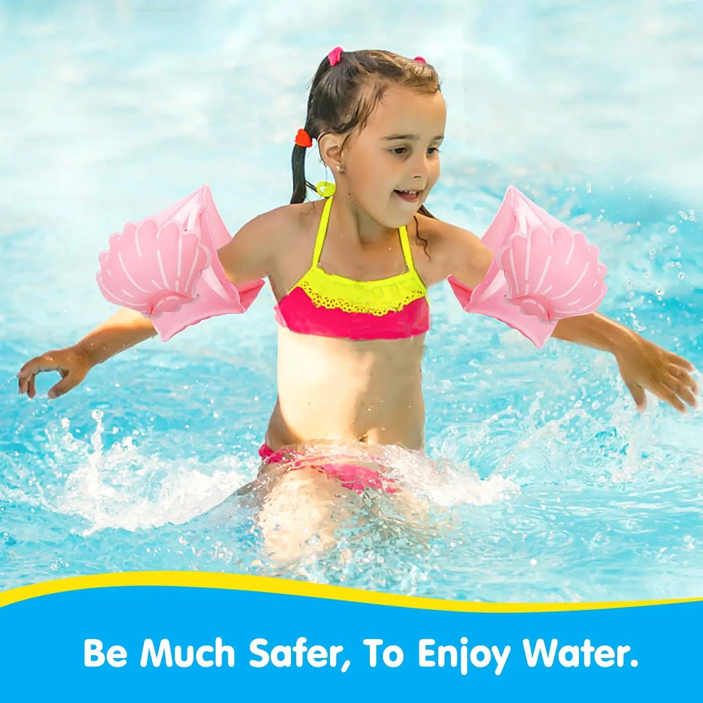 Inflatable Swim Arm Bands Kids Pool Floaties with 3D Design