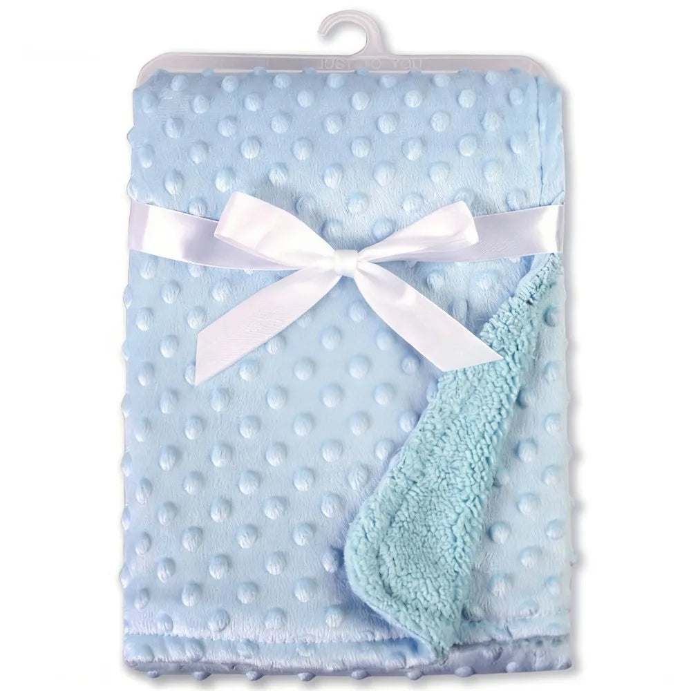 Baby Blanket – Soft Minky Dot Fleece Newborn Swaddle Wrap
