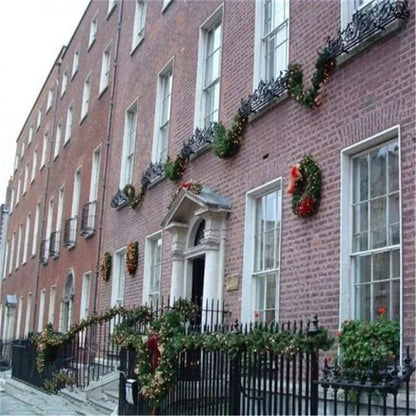 Christmas Tinsel Garland with Bows – 2m Ribbon Decoration