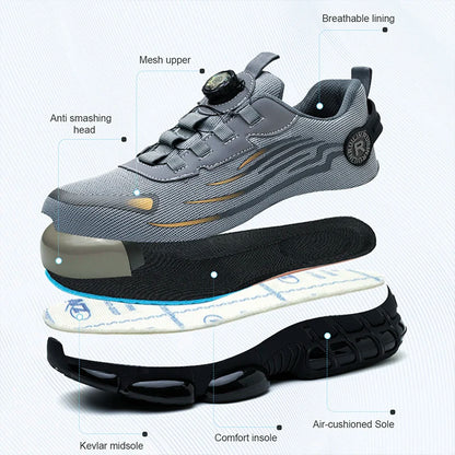 Men's Safety Work Shoes Breathable Steel Toe Sneakers