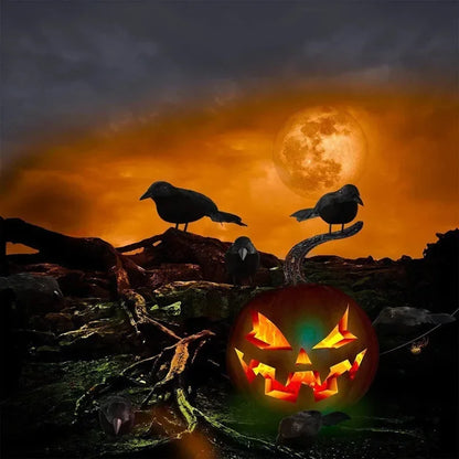 Realistic Artificial Crow Halloween Decoration – 1 or 3pcs
