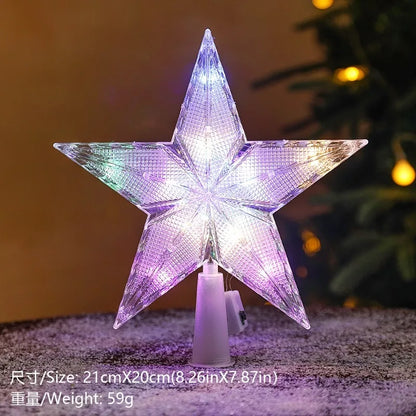 LED Moon & Star Christmas Tree Topper Light – Warm White Glow