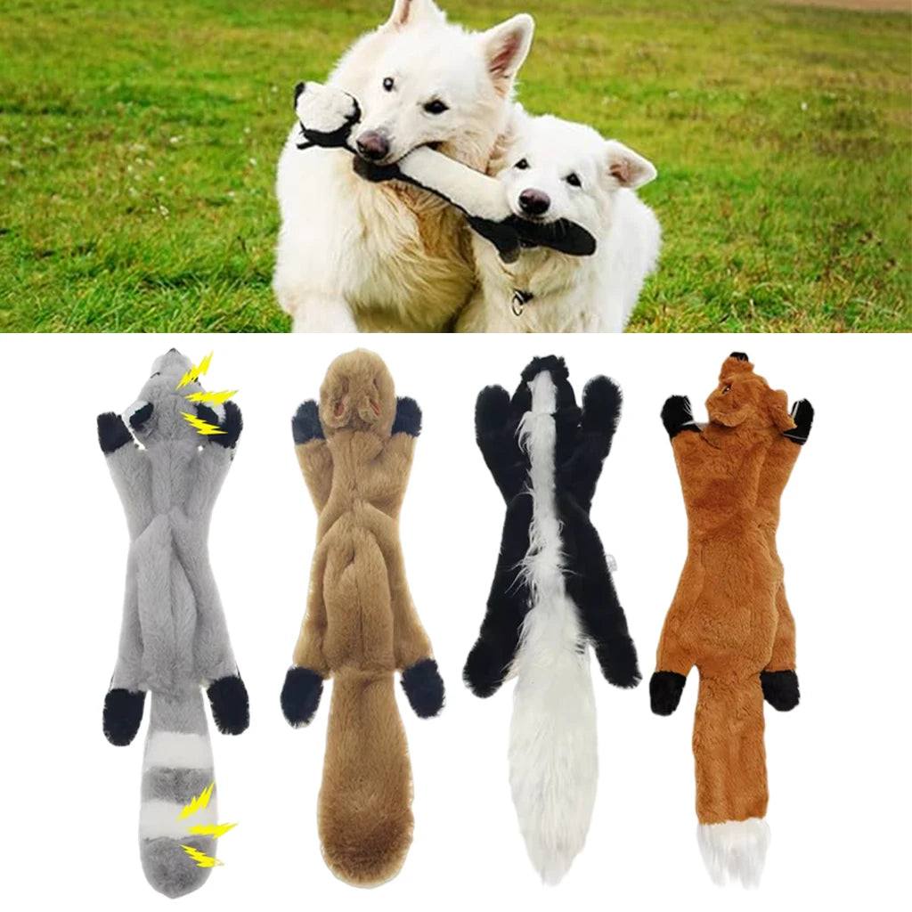 Squeaky Plush Dog Toy – Unstuffed Crinkle Animal 45cm