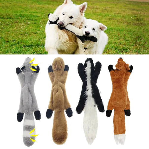 Squeaky Plush Dog Toy – Unstuffed Crinkle Animal 45cm