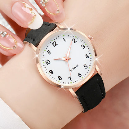 Women's Quartz Watch Leather Band Casual Arabic Dial