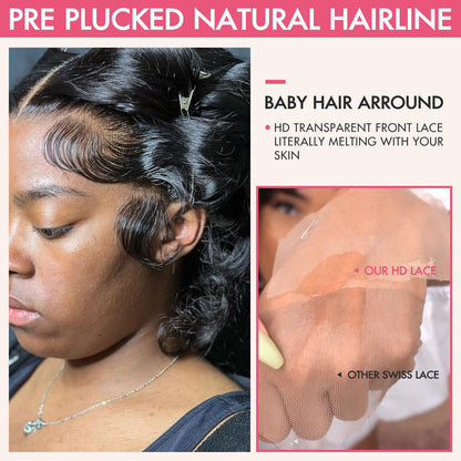 Body Wave Lace Front Wig Human Hair – 13x4 & 13x6, 180%-220% Density