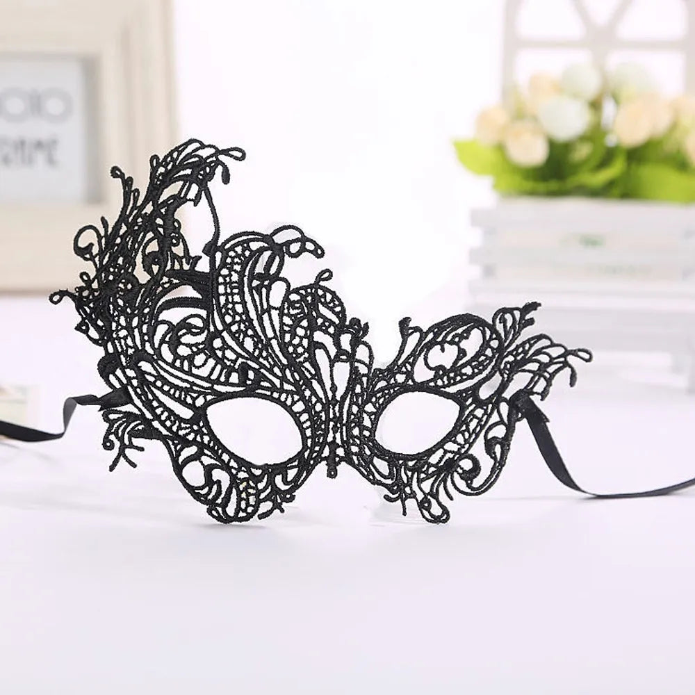 Black Lace Masquerade Mask for Women – Halloween & Carnival