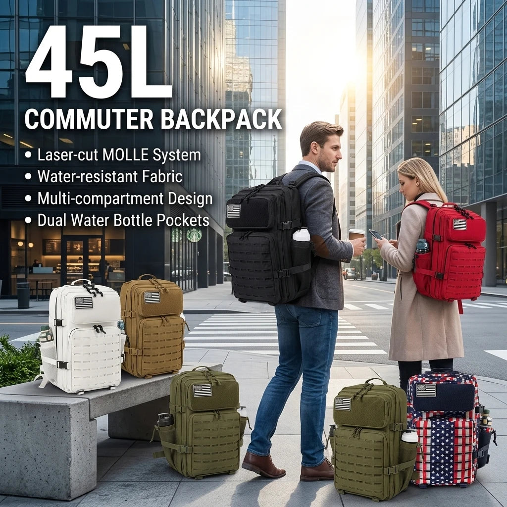 45L Tactical Backpack for Men – MOLLE Hiking, Camping & Outdoor Survival Bag