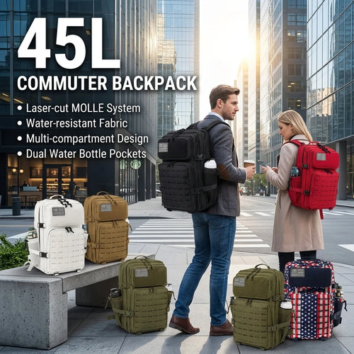 45L Tactical Backpack for Men – MOLLE Hiking, Camping & Outdoor Survival Bag