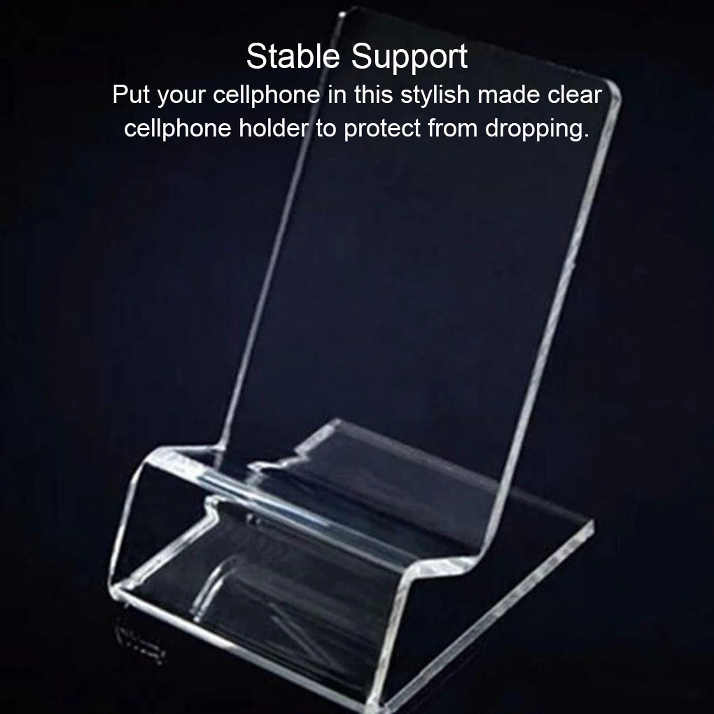 Clear Acrylic Phone Stand – Mini Portable Desktop Display Holder