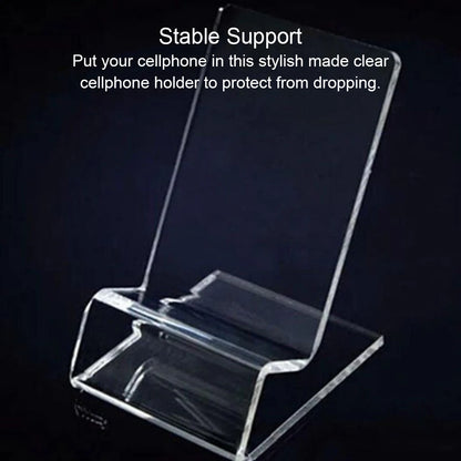 Clear Acrylic Phone Stand – Mini Portable Desktop Display Holder