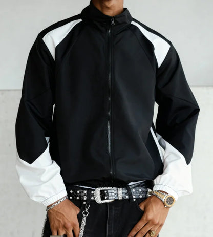 Men's Color-Block Lightweight Jacket – Casual Zip-Up Windbreaker