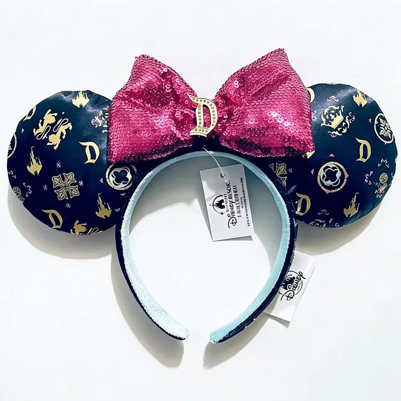 Minnie Mouse Sequin Ears Headband with Bow – Disney Park Style