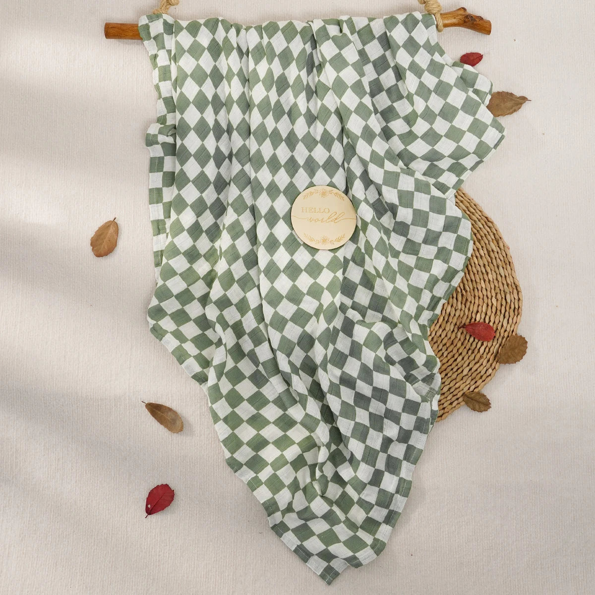 Muslin Swaddle Blanket 100% Cotton 2-Layer Baby Bath Towel Wrap