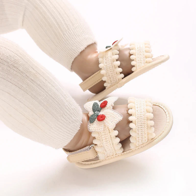 Baby Girl Sandals – Soft Sole Bow Crib Shoes for Infants & Toddlers
