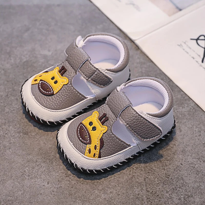 Cartoon Giraffe Baby Walking Shoes – Soft Sole for Boys & Girls