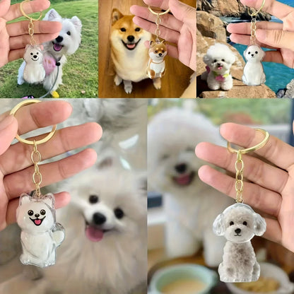 Pet Hair Memorial Keychain – Transparent Dog & Cat Pendant