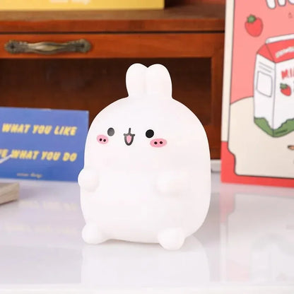 Cute Rabbit Night Light – LED Silicone Bedside Lamp, Cordless