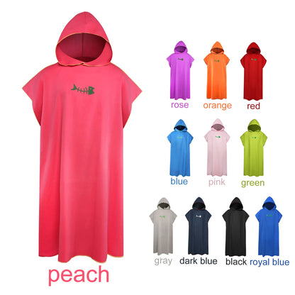 Microfiber Surf Poncho Changing Robe with Hood for Adults